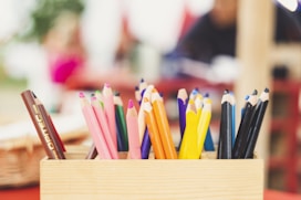 assorted-color color pencils