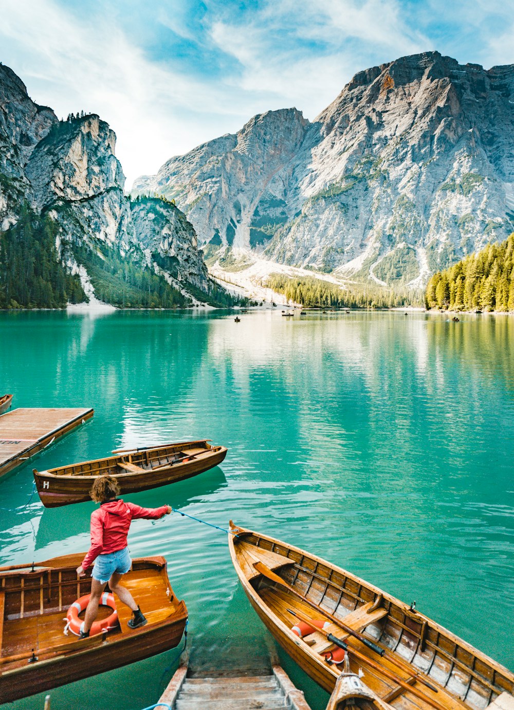 woman riding on boat