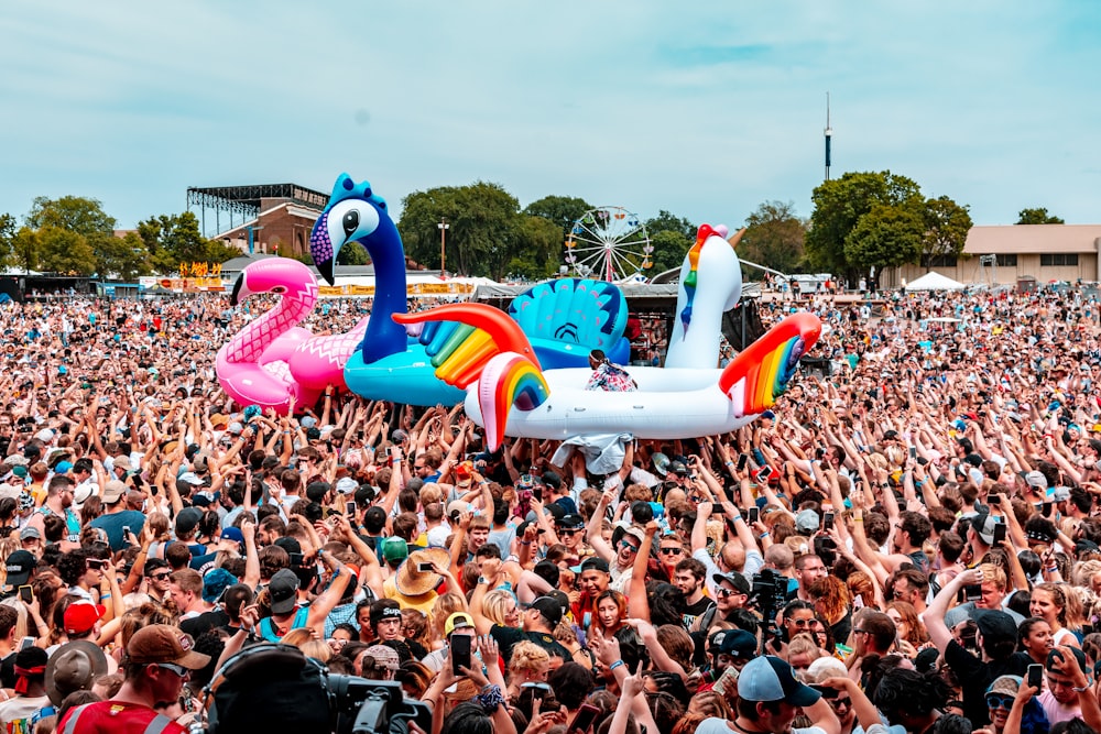 people gathering in open field in an event