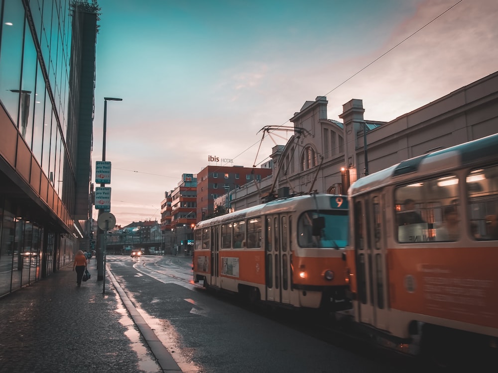 bus passing by road