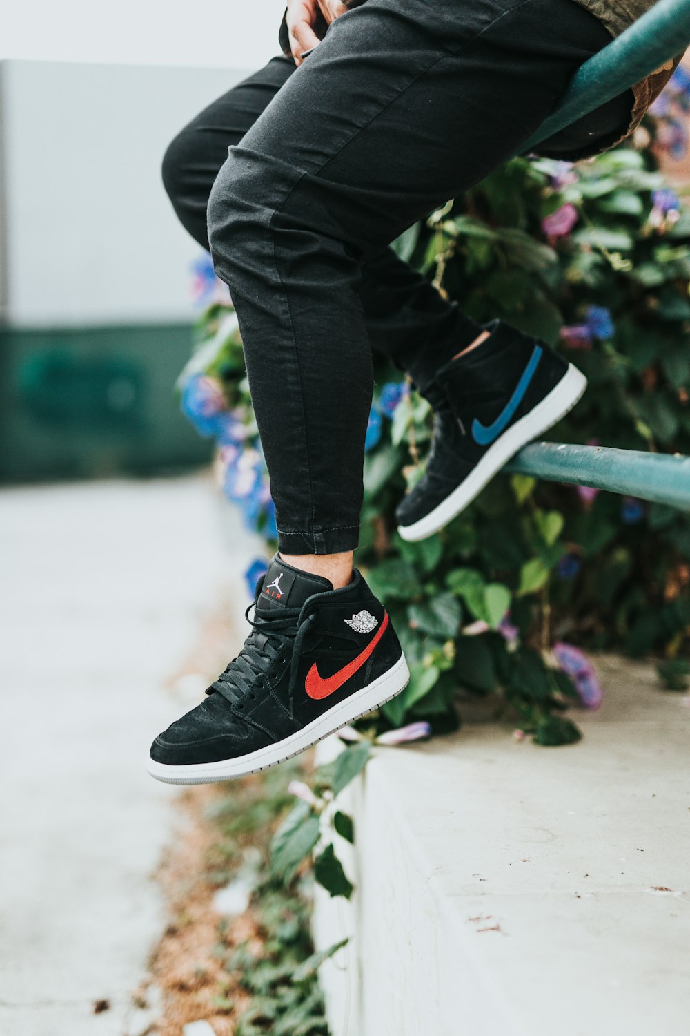 black-red-and-blue Nike Air Jordan 1's