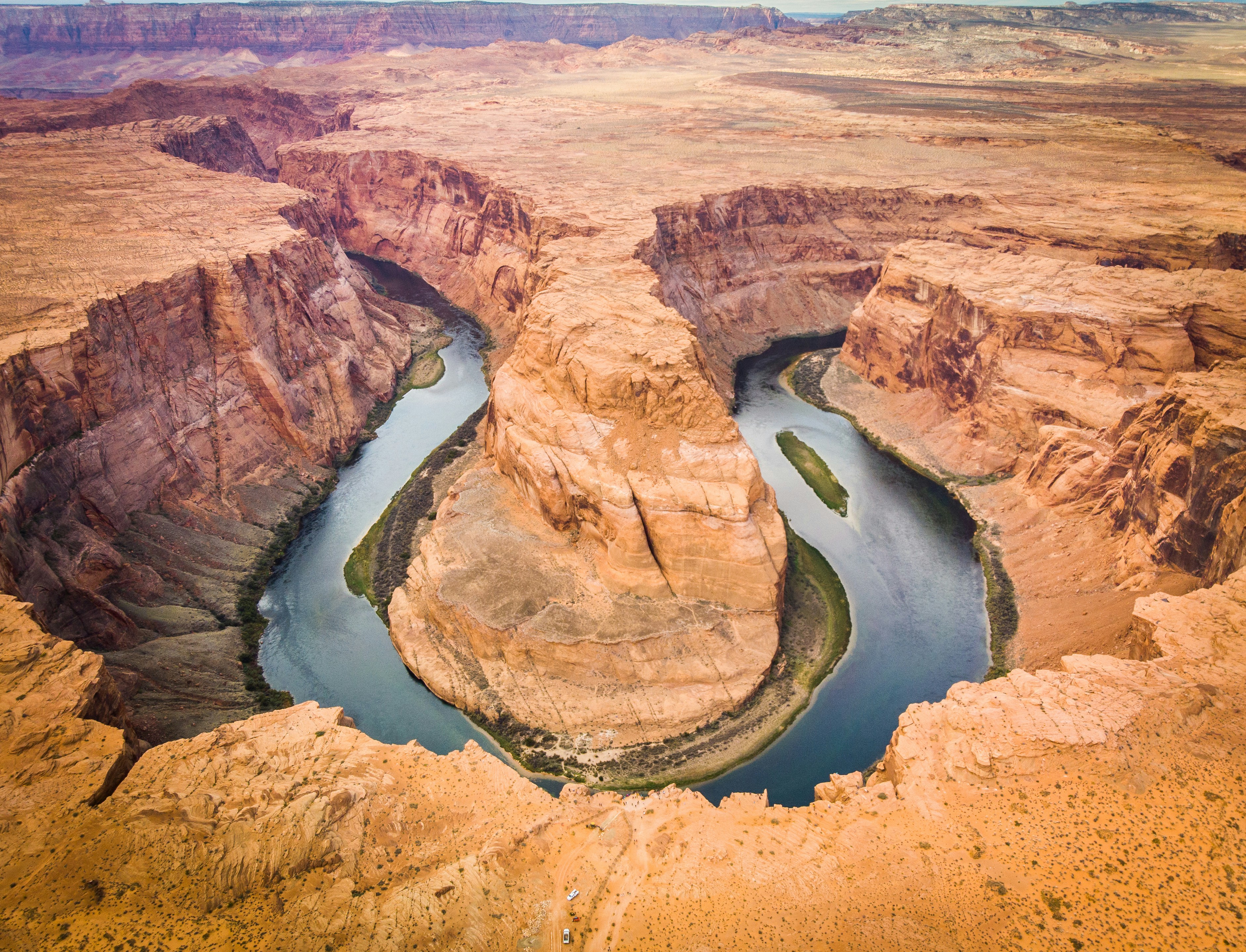 Horseshoe Bend, Arizona aerial photography photo Free Canyon Image on