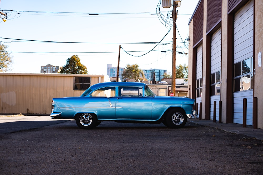 blue muscle car