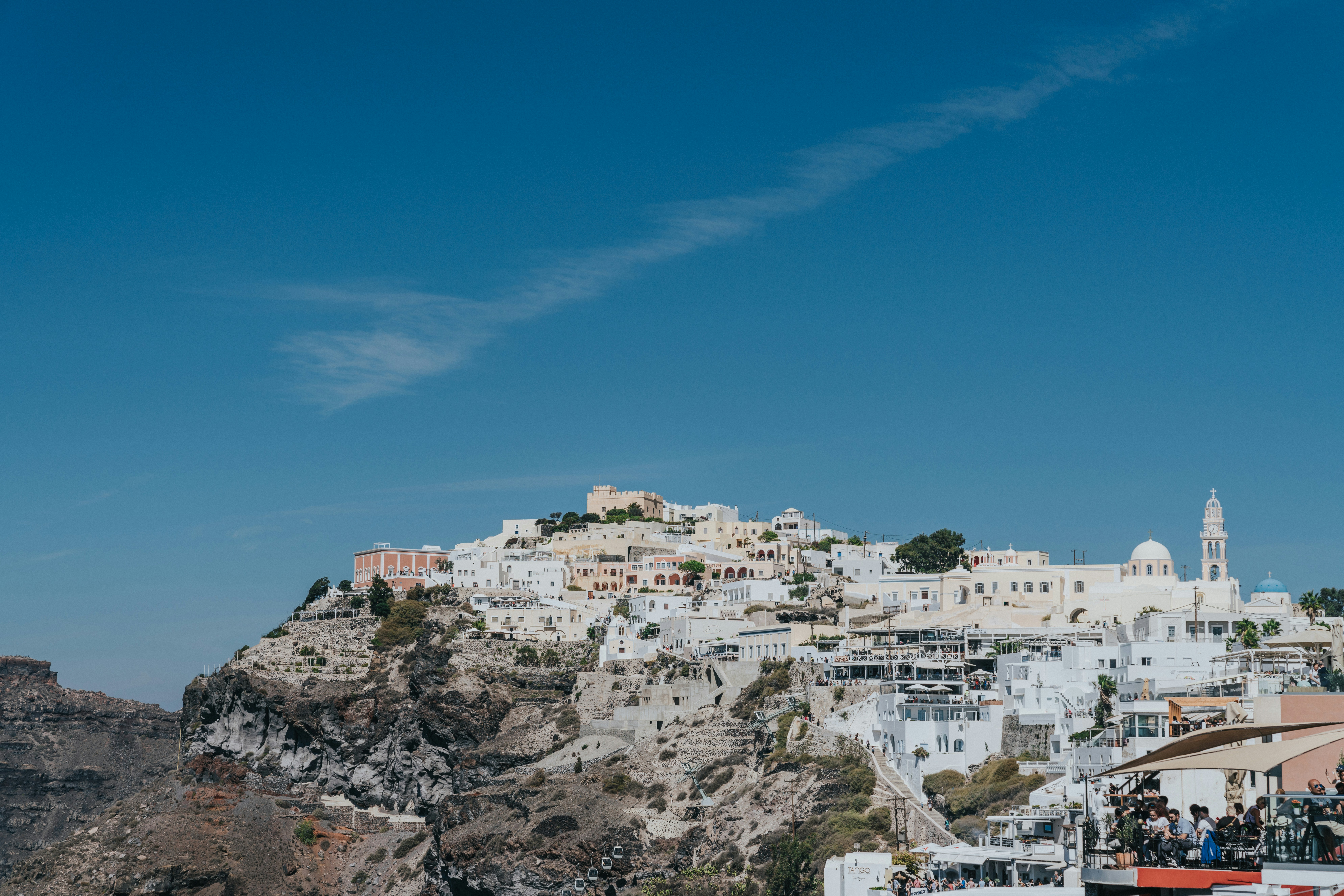 white painted buildings