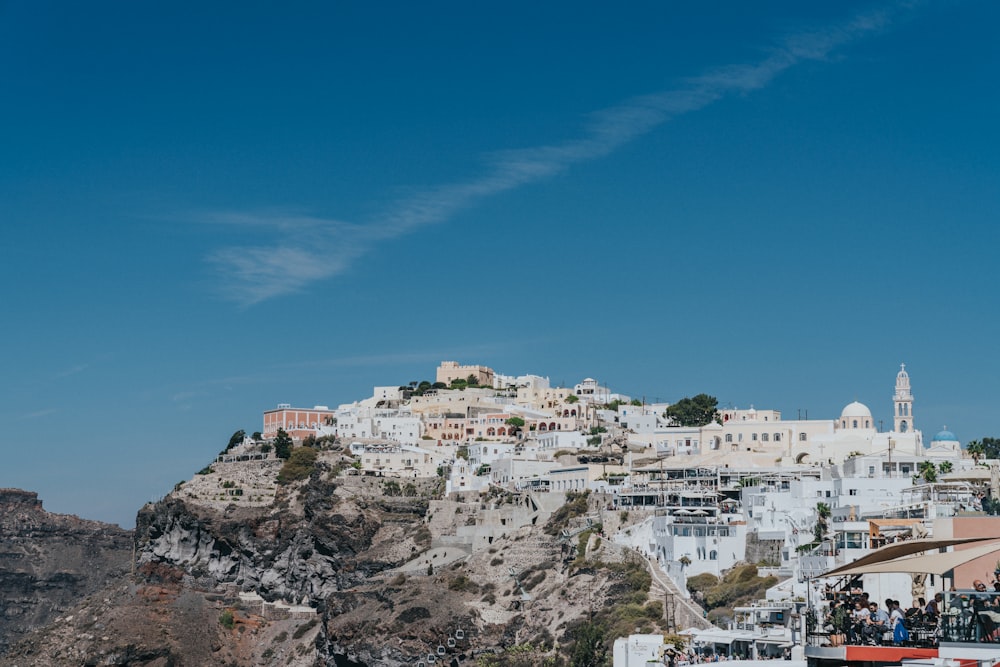 white painted buildings