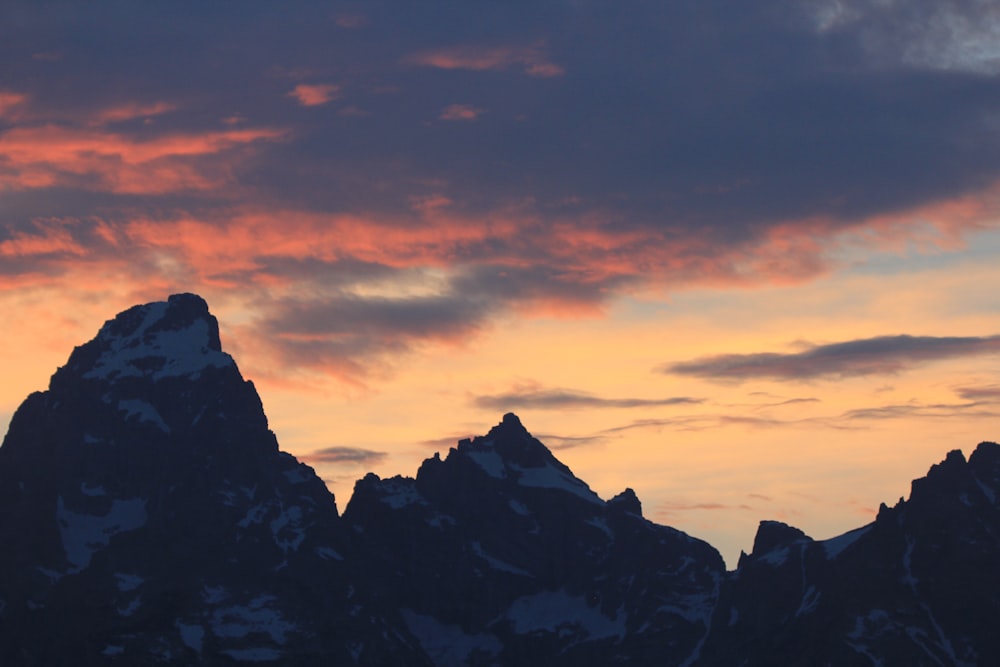 sunset over mountain range