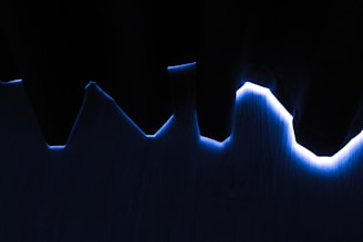 blue and white lighted borderline