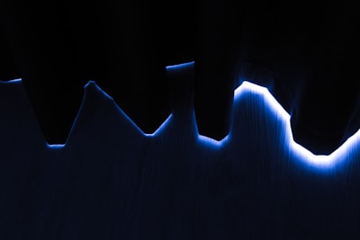 blue and white lighted borderline