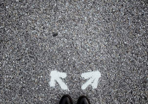 a person standing in the middle of a street