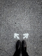 a person standing in the middle of a street