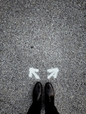a person standing in the middle of a street