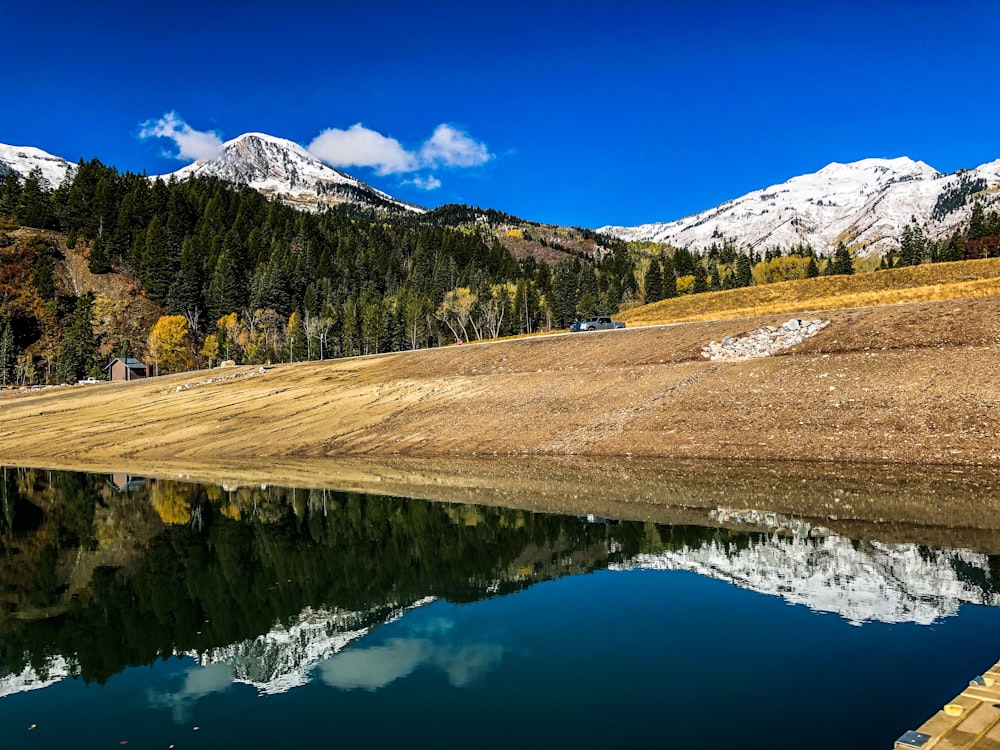 body of water and mountain