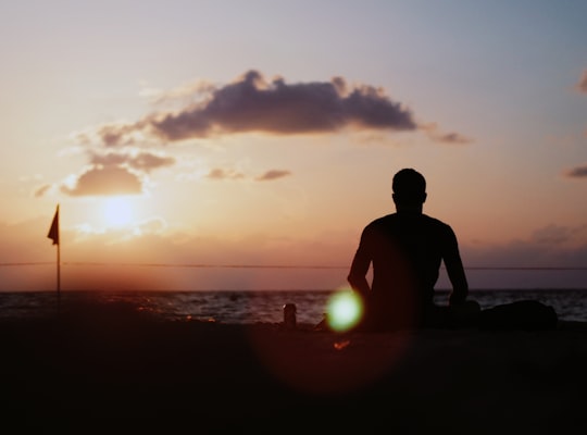 silhouette of person near beach in Tel Aviv District Israel
