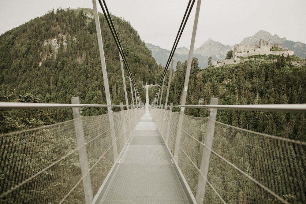 empty hanging footbridge