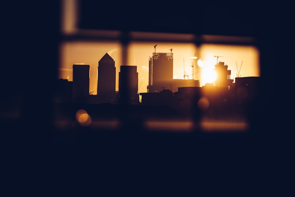 a view of a city through a window