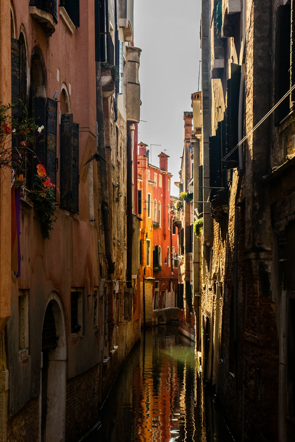 body of water between houses