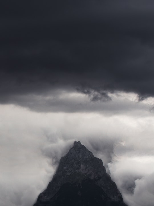 mountain surround with clouds in Kolsassberg Austria