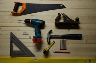 assorted-color handheld tools