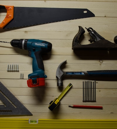 assorted-color handheld tools