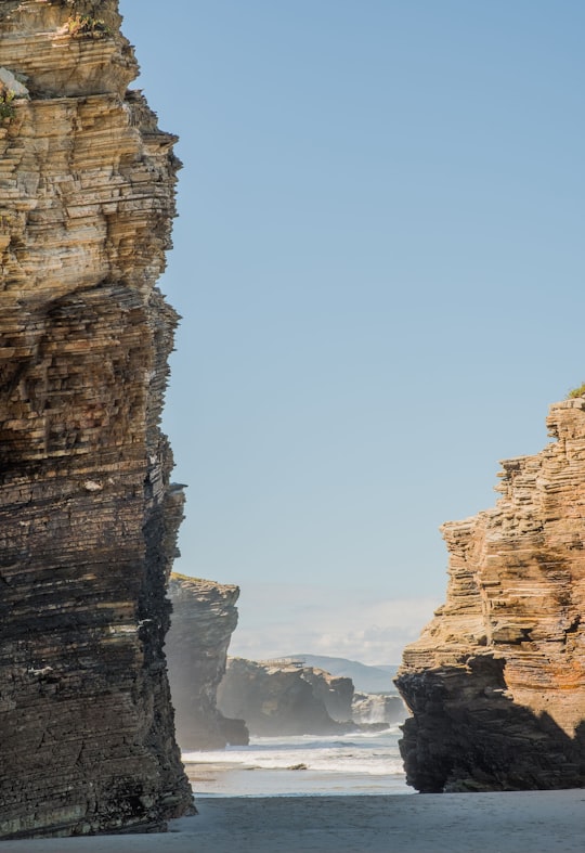 rocks in beach in Playa de Las Catedrales Spain