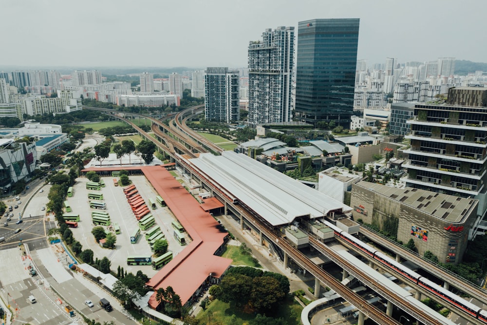 high-rise buildings near railways