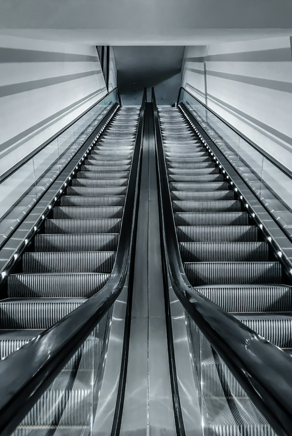 two escalators