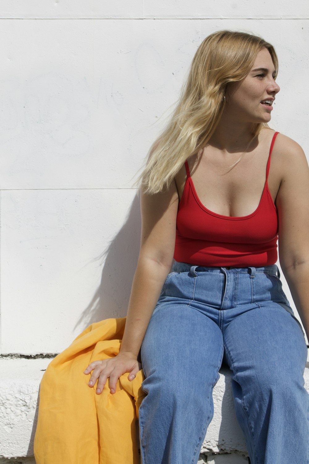 woman sitting on bench