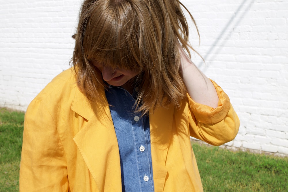 woman waving her hair