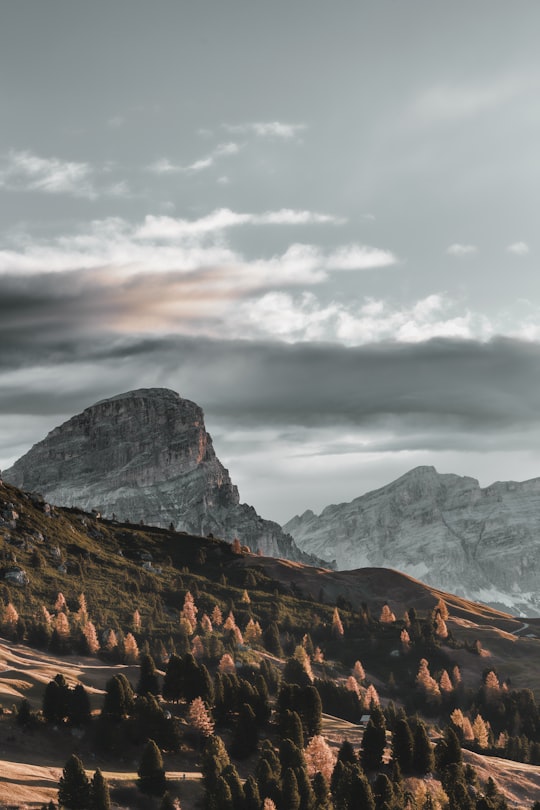 landscape photography of gray and green mountain in Gardena Pass Italy