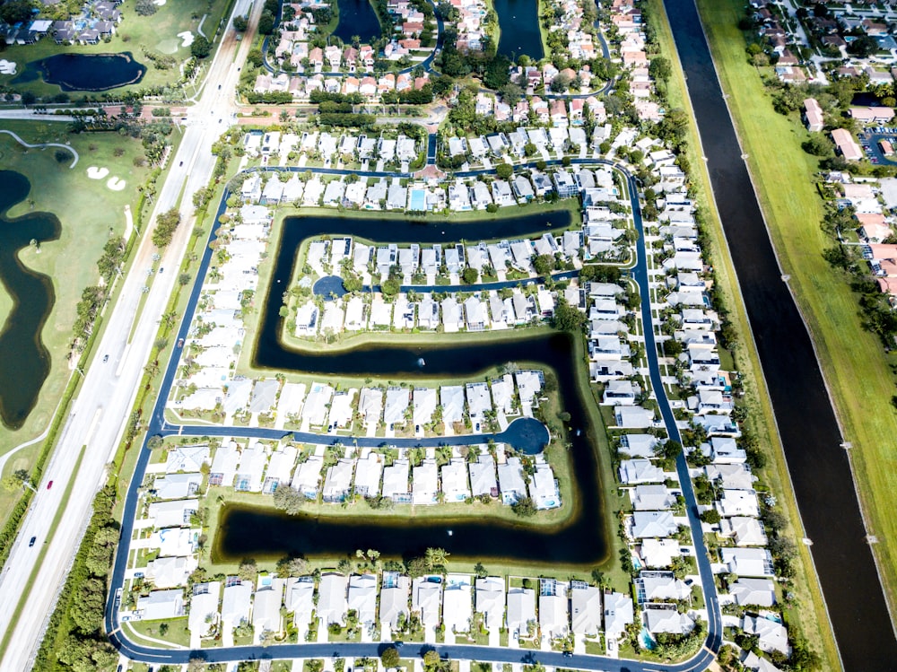 aerial view photography of houses