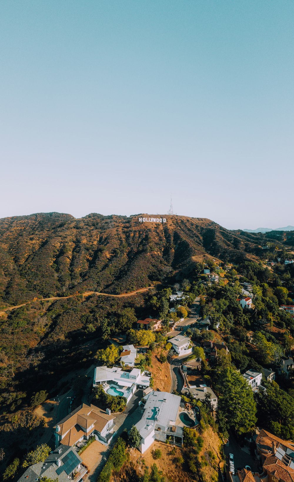 white houses on mountain