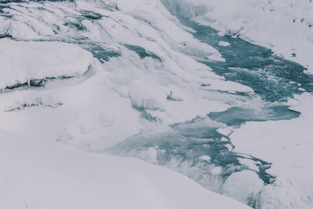 landscape photography of snow path