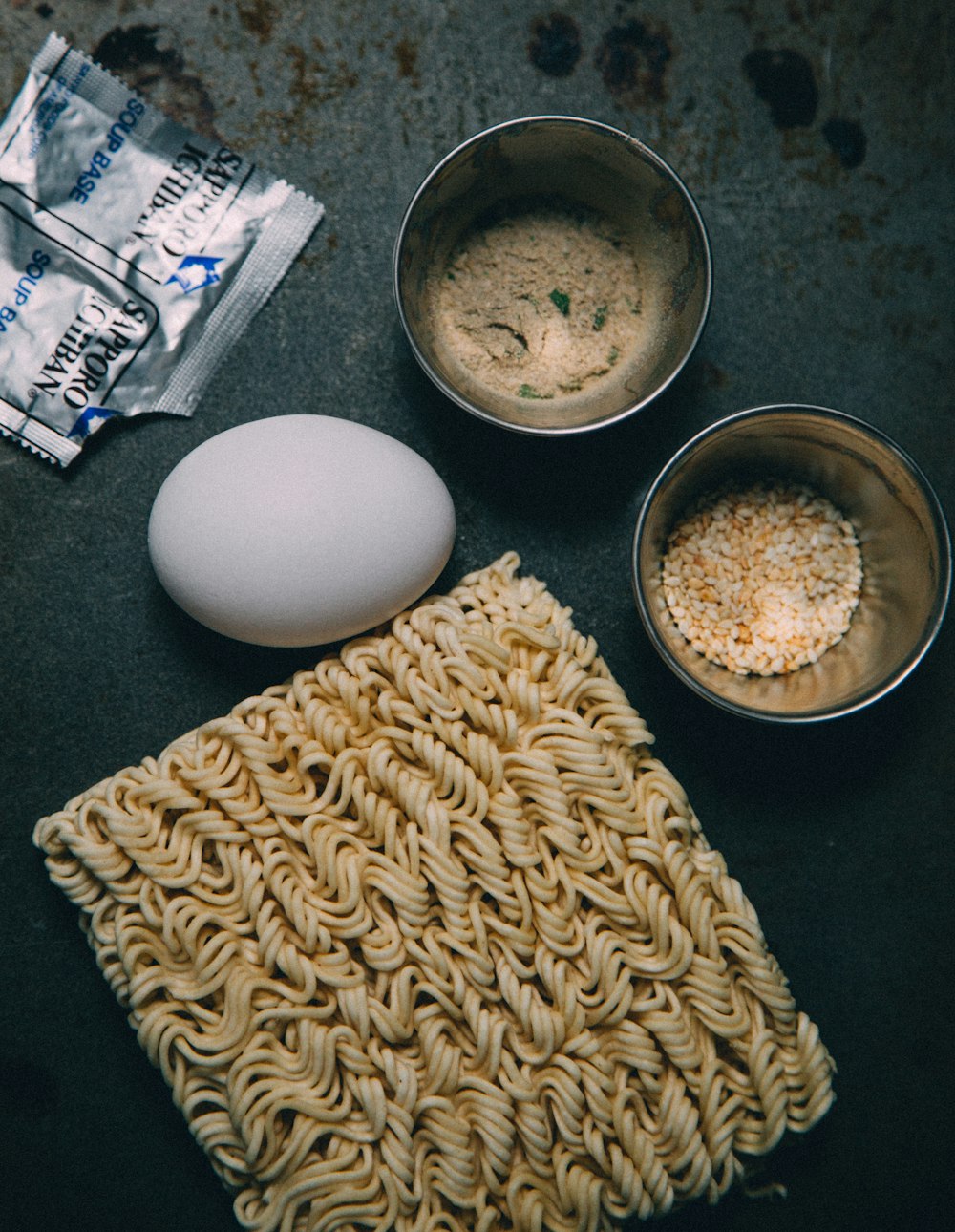 noodles and white egg