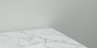 white marble top