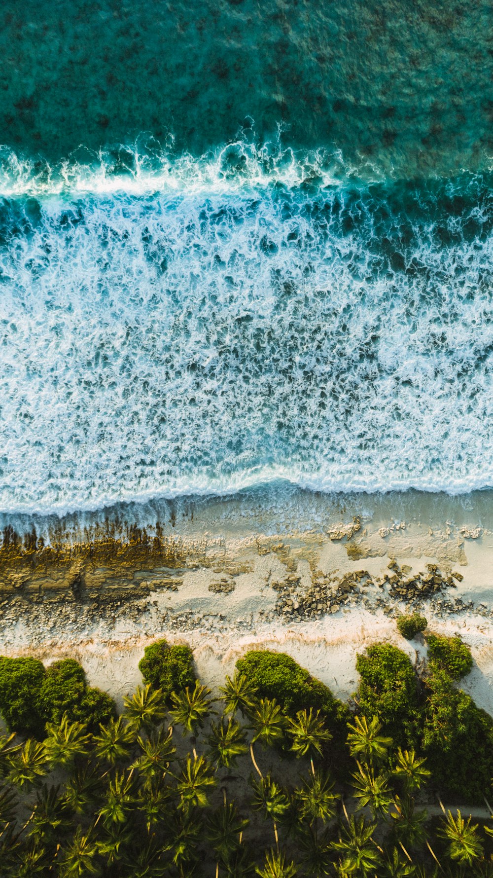 high angle photography of seawaves