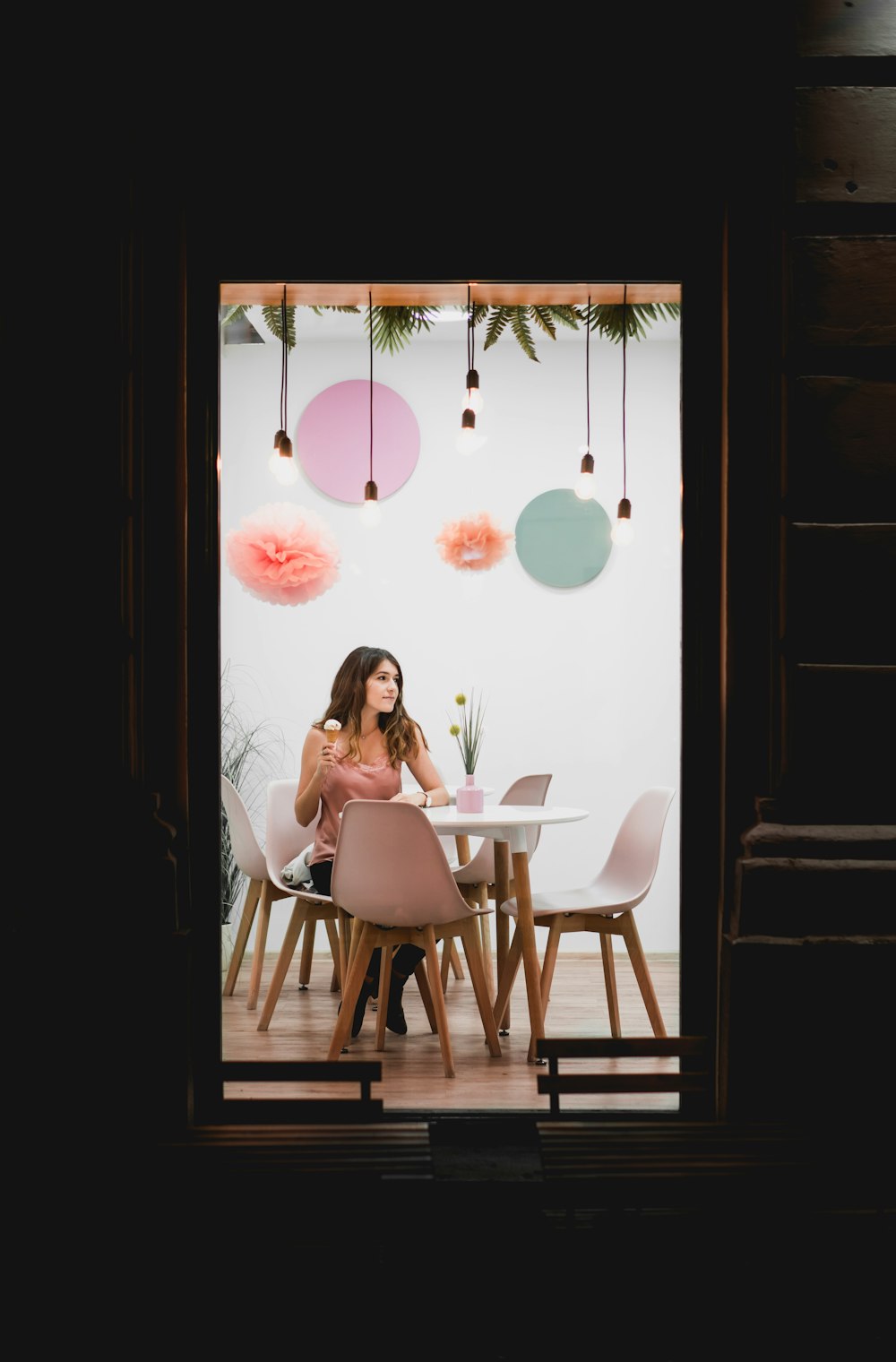 woman sitting on chair