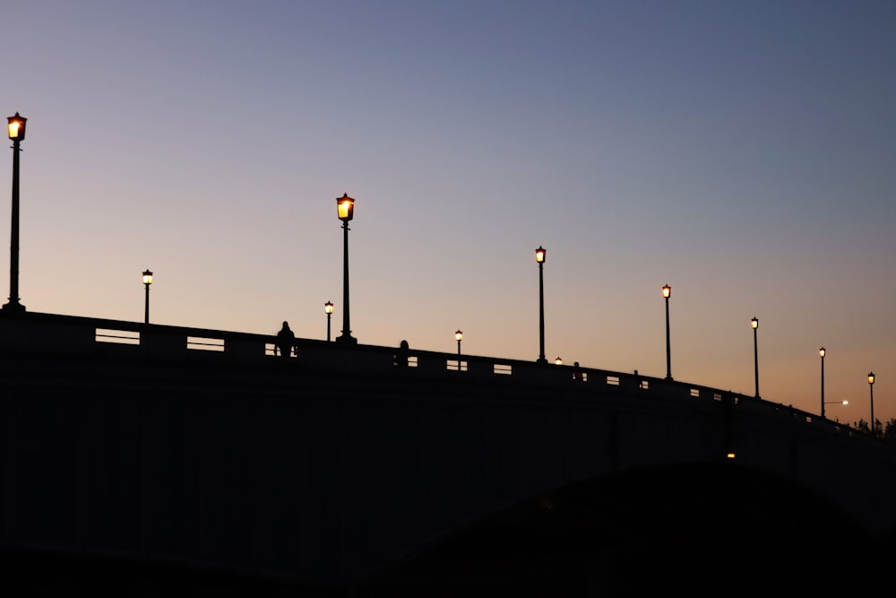 silhouette of pole light
