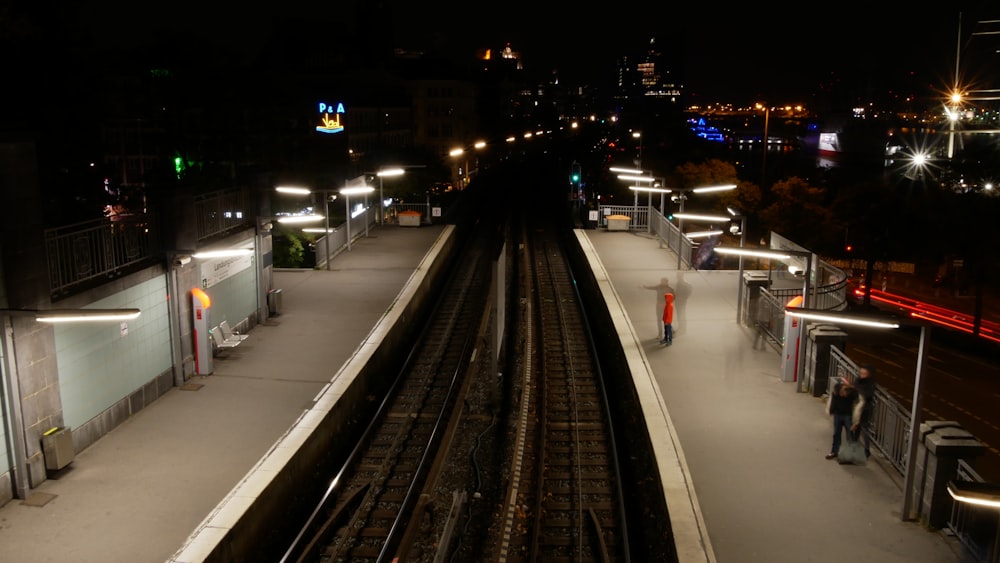 empty train station at night