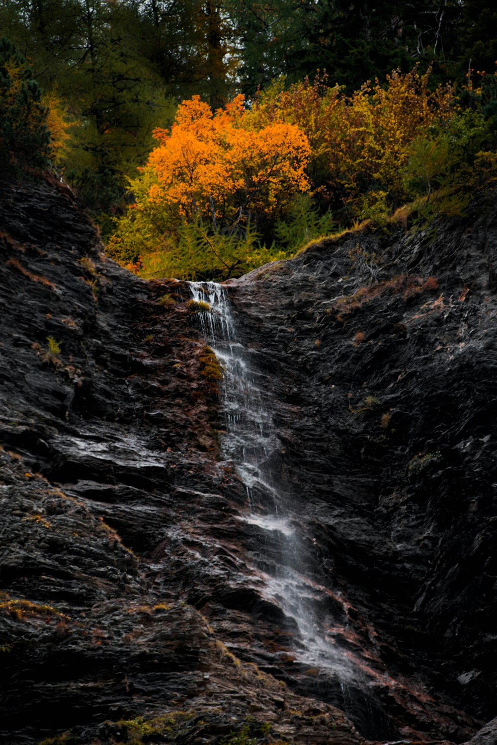 Chutes de formations rocheuses pendant la journée