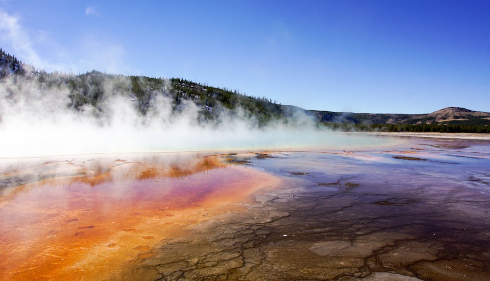 smoke over geyser