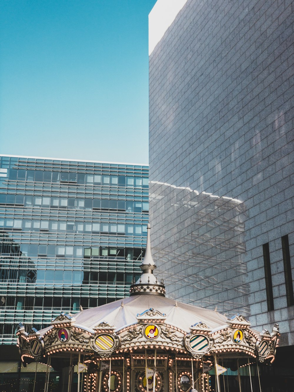 carousel near the high rise building