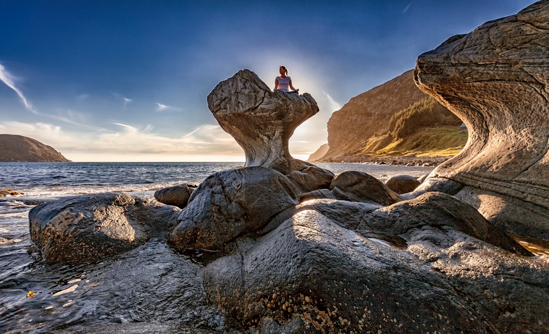 woman on rock formation