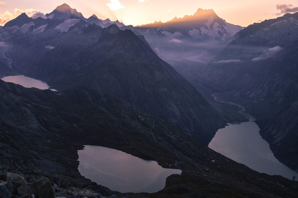 aerial photography of mountain