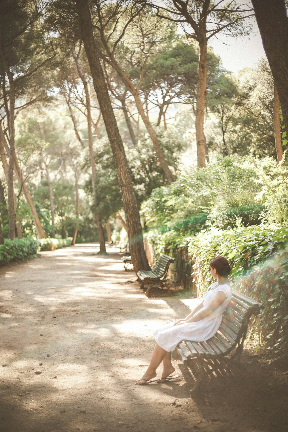 woman sitting on bench