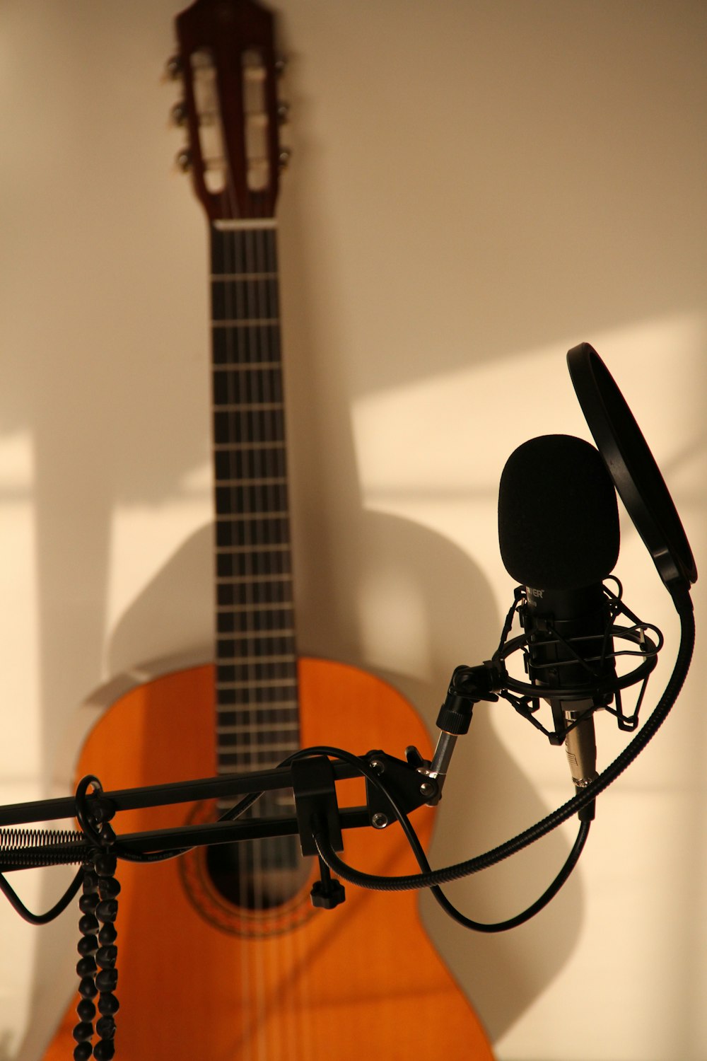 condenser microphone with pop filter