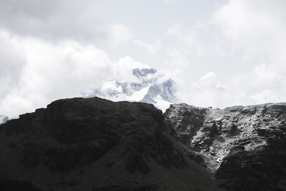 landscape photography of snowy summit