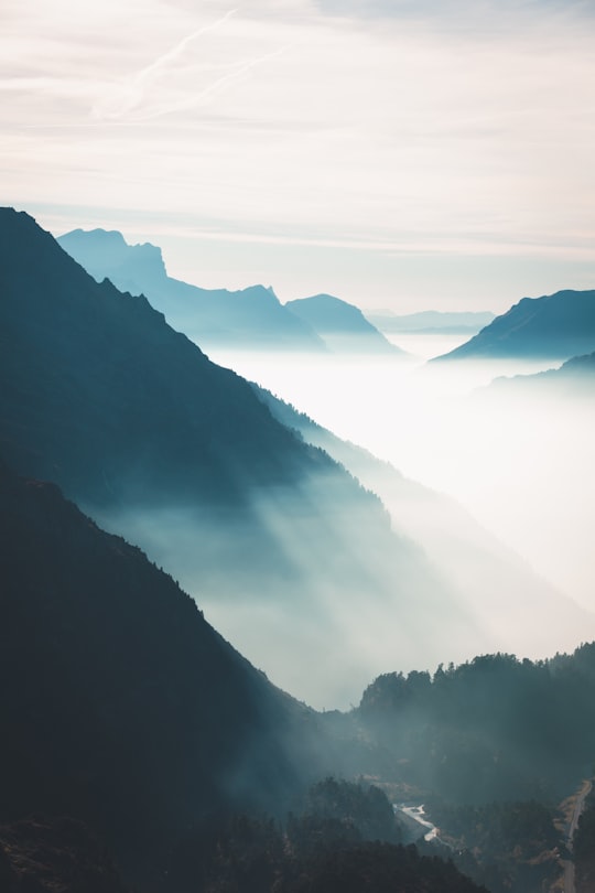 mountain with fogs in Susten Pass Switzerland