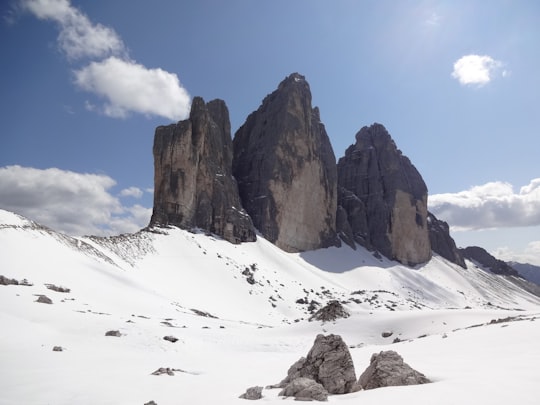 gray rock formation in Drei Zinnen Nature Park Italy