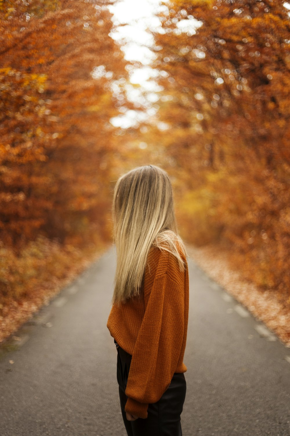 woman on pathway