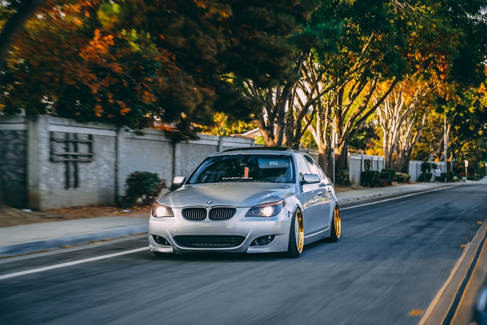 gray BMW car